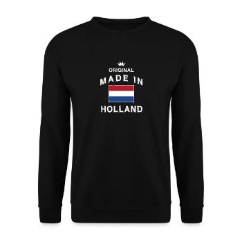 Made in Holland Pays-Bas Naissance Oranje original - Sweat-shirt Unisexe - noir - Devant - Alina (178cm) & Michal (187cm)