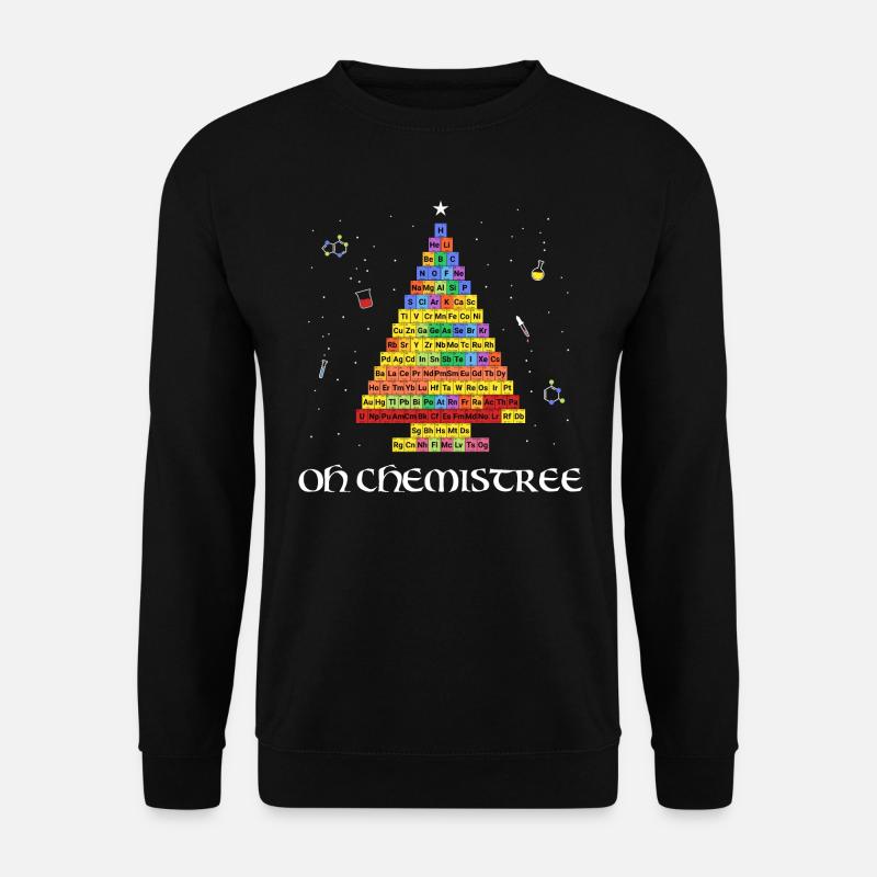 Oh Chemistree Bunter Tannenbaum Periodensystem - Unisex Pullover - Schwarz