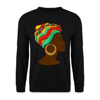 Beautiful Africa Art African American Woman - Unisex Sweatshirt - black - Front - Alina (178cm) & Michal (187cm)
