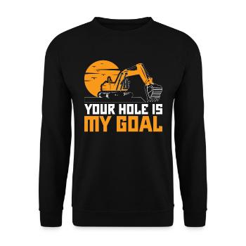 Ensacheuse Outfit Your Hole Is My Goal Excavator Baust - Sweat-shirt Unisexe - noir - Devant - Alina (178cm) & Michal (187cm)