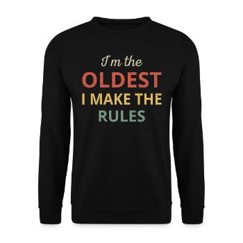 Passende Familie - Älteste Ich mache die Regeln - Unisex Pullover - Schwarz - Vorne - Alina (178cm) & Michal (187cm)
