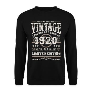 Legenden werden 1920 geboren - Unisex Pullover - Schwarz - Vorne - Alina (178cm) & Michal (187cm)