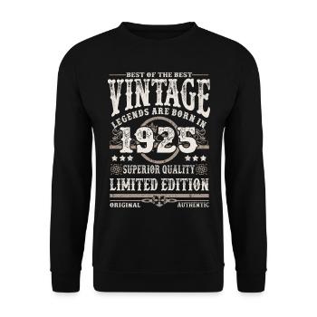 Les légendes sont nées en 1925 - Sweat-shirt Unisexe - noir - Devant - Alina (178cm) & Michal (187cm)