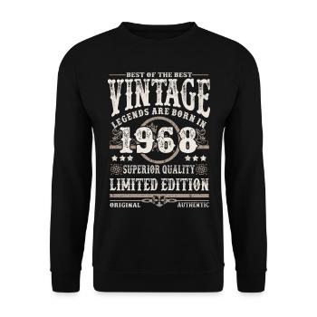 Legenden werden 1968 geboren - Unisex Pullover - Schwarz - Vorne - Alina (178cm) & Michal (187cm)