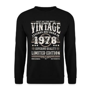 Legends are born in 1978 - Unisex Sweatshirt - black - Front - Alina (178cm) & Michal (187cm)