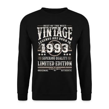 Legends are born in 1993 - Unisex Sweatshirt - black - Front - Alina (178cm) & Michal (187cm)