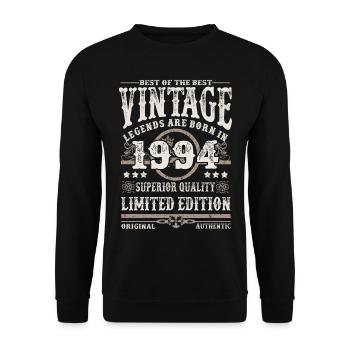 Les légendes sont nées en 1994 - Sweat-shirt Unisexe - noir - Devant - Alina (178cm) & Michal (187cm)