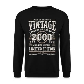Legenden werden 2000 geboren - Unisex Pullover - Schwarz - Vorne - Alina (178cm) & Michal (187cm)