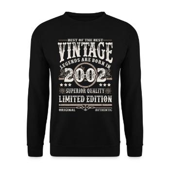 Legends are born in 2002 - Unisex Sweatshirt - black - Front - Alina (178cm) & Michal (187cm)