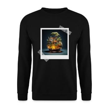 my drink is my castle - Unisex Pullover - Schwarz - Vorne - Alina (178cm) & Michal (187cm)