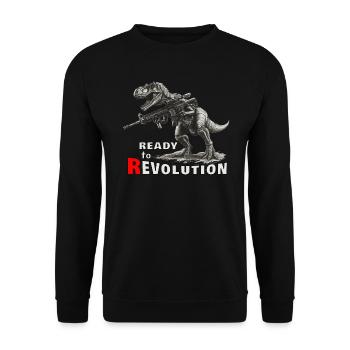 T-Rex ar15 Rifle Revolution - Unisex Pullover - Schwarz - Vorne - Alina (178cm) & Michal (187cm)