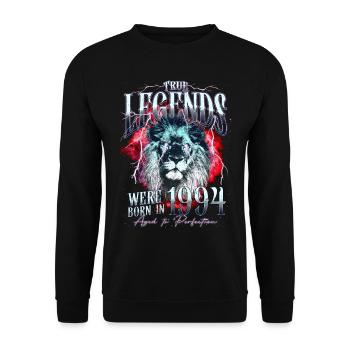 Legenden wurden 1994 geboren - Unisex Pullover - Schwarz - Vorne - Alina (178cm) & Michal (187cm)