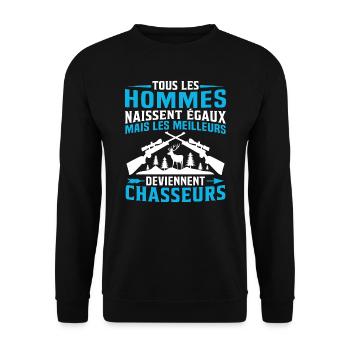 Les meilleurs Deviennent Chasseurs - Sweat-shirt Unisexe - noir - Devant - Alina (178cm) & Michal (187cm)