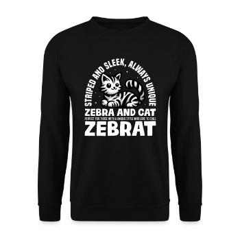 STRIPED AND SLEEK ALWAYS UNIQUE - ZEBRA AND CAT - Unisex Sweatshirt - black - Front - Alina (178cm) & Michal (187cm)
