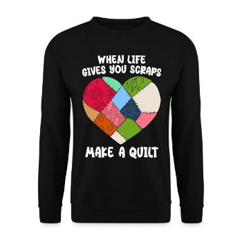 Quilten Frauen Oma Quilt Liebhaber Nähen Quilter - Unisex Pullover - Schwarz - Vorne - Alina (178cm) & Michal (187cm)