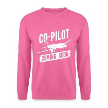 Co-Pilot Coming Soon, Eltern Mama Papa Berufspilot - Unisex Pullover - Pink - Vorne