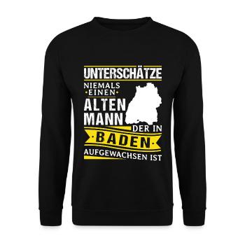 Badisch Dialekt Baden Württemberg - Unisex Pullover - Schwarz - Vorne - Alina (178cm) & Michal (187cm)