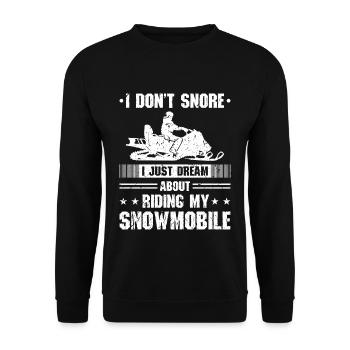 Motorschlitten Wintersport Funny Snowmobiling - Unisex Pullover - Schwarz - Vorne - Alina (178cm) & Michal (187cm)