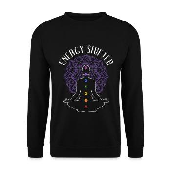 Spiritueller Heiler Chakra Reiki - Unisex Pullover - Schwarz - Vorne - Alina (178cm) & Michal (187cm)