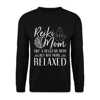 Reiki Mom Chakra Spirituelle Heilung - Unisex Pullover - Schwarz - Vorne - Alina (178cm) & Michal (187cm)
