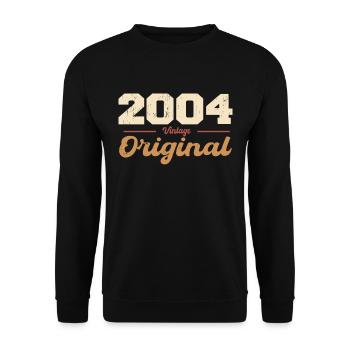 2004 Vintage Anniversary Retro Gift 2004 - Unisex Sweatshirt - black - Front - Alina (178cm) & Michal (187cm)