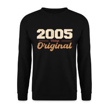 2005 Vintage Anniversary Retro Gift 2005 - Unisex Sweatshirt - black - Front - Alina (178cm) & Michal (187cm)