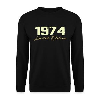 1974 Édition Limitée - 1974 Cadeau D'anniversaire - Sweat-shirt Unisexe - noir - Devant - Alina (178cm) & Michal (187cm)