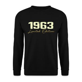 1963 Édition Limitée - 1963 Cadeau D'anniversaire - Sweat-shirt Unisexe - noir - Devant - Alina (178cm) & Michal (187cm)