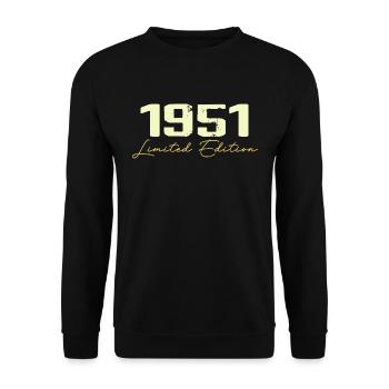 1951 Édition Limitée - 1951 Cadeau D'anniversaire - Sweat-shirt Unisexe - noir - Devant - Alina (178cm) & Michal (187cm)