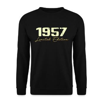 1957 Édition Limitée - 1957 Cadeau D'anniversaire - Sweat-shirt Unisexe - noir - Devant - Alina (178cm) & Michal (187cm)