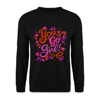 Girl Power Red Pink Purple - Unisex Sweatshirt - black - Front - Alina (178cm) & Michal (187cm)