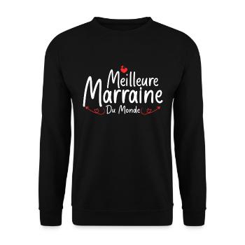 La Meilleure Marraine Du Monde - Sweat-shirt Unisexe - noir - Devant - Alina (178cm) & Michal (187cm)