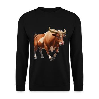 Taureau - Sweat-shirt Unisexe - noir - Devant - Alina (178cm) & Michal (187cm)