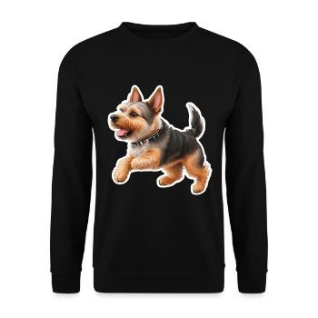 Yorkshire Terrier - Unisex Pullover - Schwarz - Vorne - Alina (178cm) & Michal (187cm)