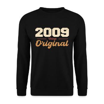 2009 Vintage Anniversaire Rétro Cadeau 2009 - Sweat-shirt Unisexe - noir - Devant - Alina (178cm) & Michal (187cm)