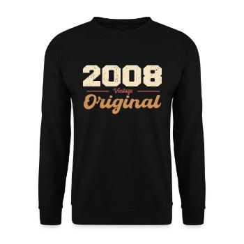 2008 Vintage Anniversary Retro Gift 2008 - Unisex Sweatshirt - black - Front - Alina (178cm) & Michal (187cm)
