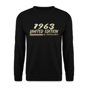 1963 Geburtstagsgeschenkidee 1963 - Unisex Pullover - Schwarz - Vorne - Alina (178cm) & Michal (187cm)