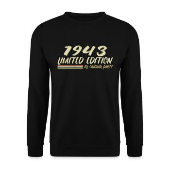 1943 Geburtstag Geschenkidee 1943 - Unisex Pullover - Schwarz - Vorne - Alina (178cm) & Michal (187cm)
