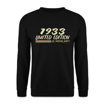 1933 Birthday Gift Idea 1933 - Unisex Sweatshirt - black - Front - Alina (178cm) & Michal (187cm)