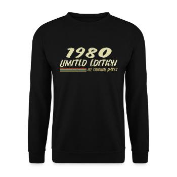 Cadeau D'anniversaire 1980 Idée Cadeau 1980 - Sweat-shirt Unisexe - noir - Devant - Alina (178cm) & Michal (187cm)