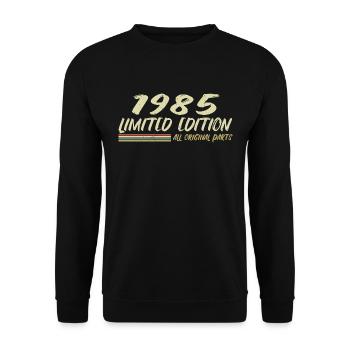 Cadeau D'anniversaire 1985 Idée Cadeau 1985 - Sweat-shirt Unisexe - noir - Devant - Alina (178cm) & Michal (187cm)