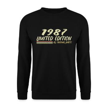 Cadeau D'anniversaire 1987 Idée Cadeau 1987 - Sweat-shirt Unisexe - noir - Devant - Alina (178cm) & Michal (187cm)