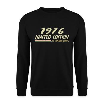 1976 Birthday Gift Idea 1976 - Unisex Sweatshirt - black - Front - Alina (178cm) & Michal (187cm)
