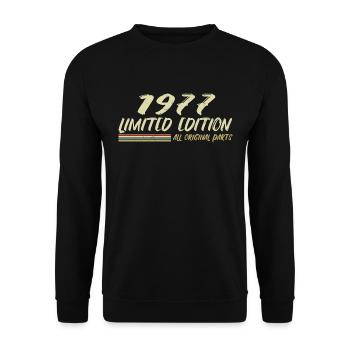 Cadeau D'anniversaire 1977 Idée Cadeau 1977 - Sweat-shirt Unisexe - noir - Devant - Alina (178cm) & Michal (187cm)
