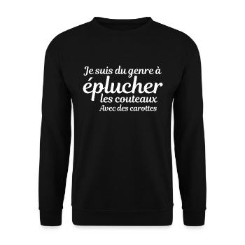 avec des carottes - Sweat-shirt Unisexe - noir - Devant - Alina (178cm) & Michal (187cm)