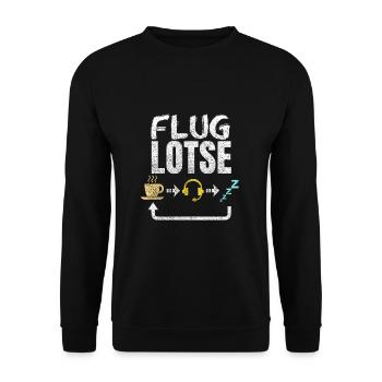 Fluglotse - Unisex Pullover - Schwarz - Vorne - Alina (178cm) & Michal (187cm)