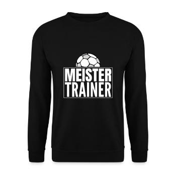 Meister Trainer Geschenk Fussball - Unisex Pullover - Schwarz - Vorne - Alina (178cm) & Michal (187cm)