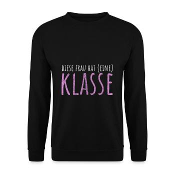 Lehrerin Lustig - Unisex Pullover - Schwarz - Vorne - Alina (178cm) & Michal (187cm)