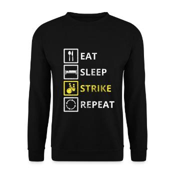 Bowling Eat Sleep Repeat - Unisex Sweatshirt - black - Front - Alina (178cm) & Michal (187cm)