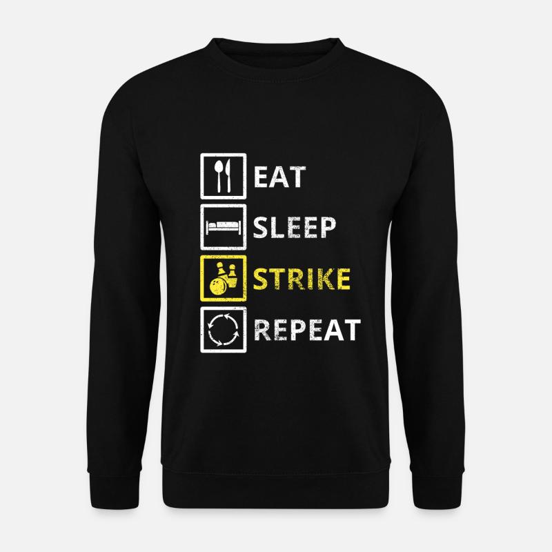 Bowling manger sommeil répéter - Sweat-shirt Unisexe - noir